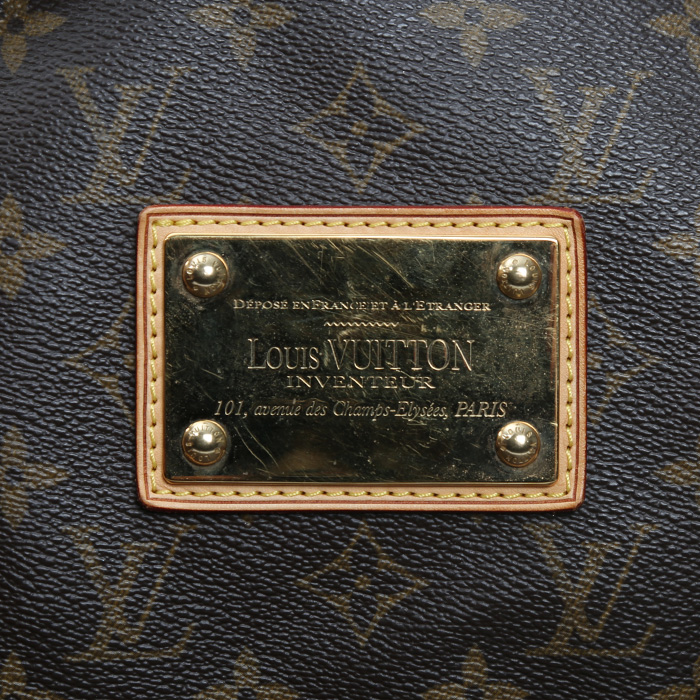 Bolso de mano Louis Vuitton  Galliera en lona Monogram marrón y cuero natural - Detail D1