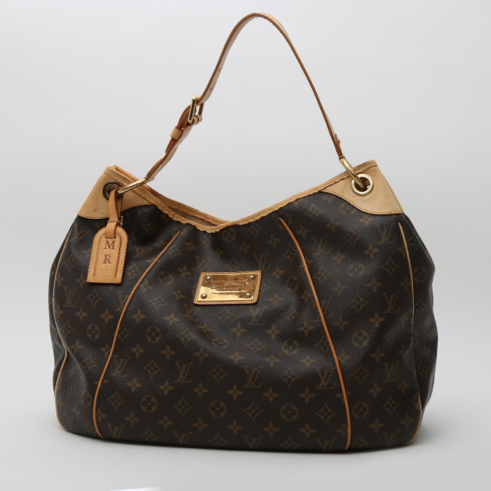 Borsa Louis Vuitton  Galliera in tela monogram marrone e pelle naturale - Detail D2