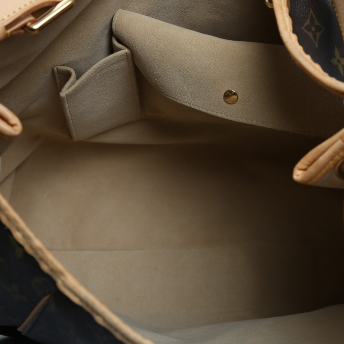 Sac à main Louis Vuitton  Galliera en toile monogram marron et cuir naturel - Detail D3