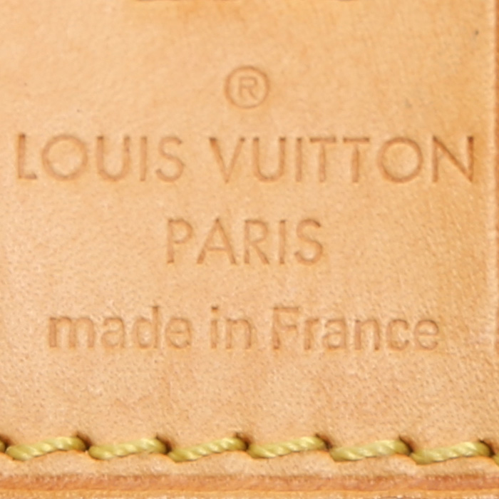 Bolso de mano Louis Vuitton  Galliera en lona Monogram marrón y cuero natural - Detail D4