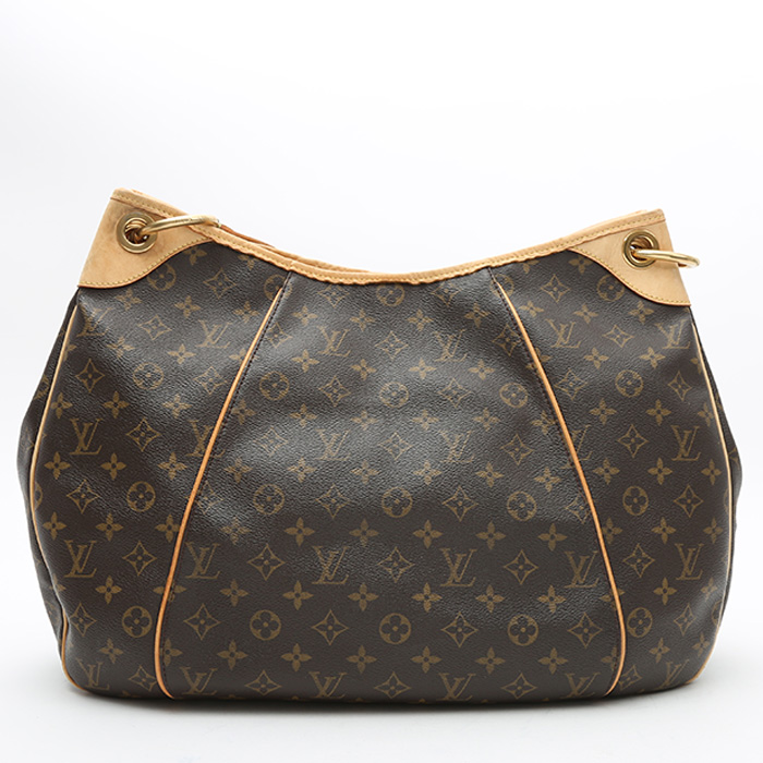Bolso de mano Louis Vuitton  Galliera en lona Monogram marrón y cuero natural - Detail D8