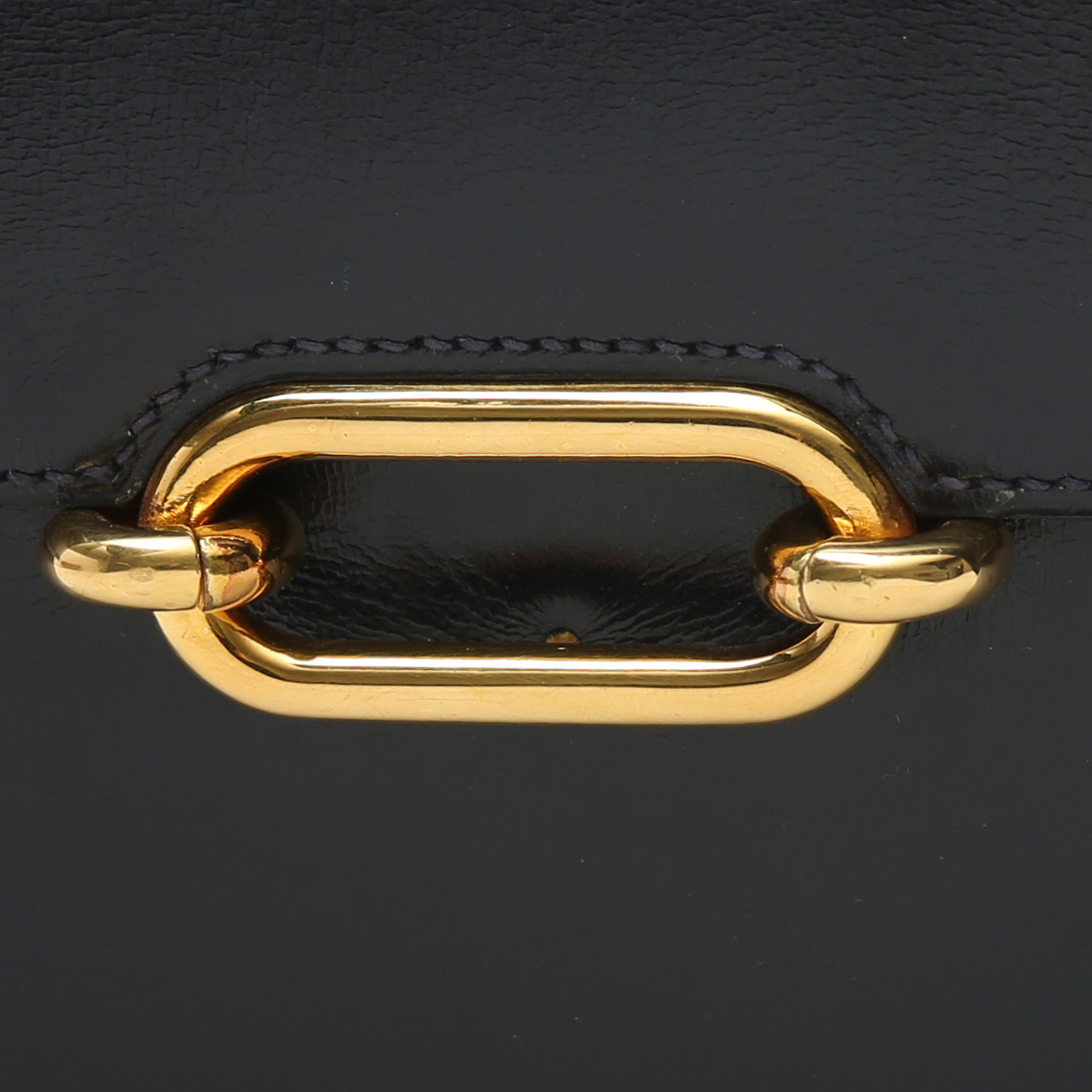 Borsa Hermès  Vintage in pelle box blu marino - Detail D1