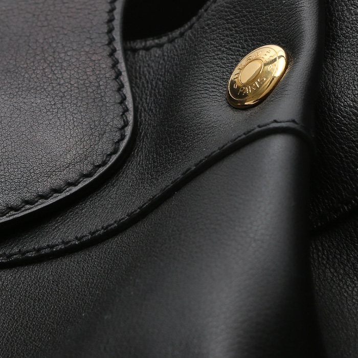 Bolso de mano Hermès   en cuero swift negro - Detail D1