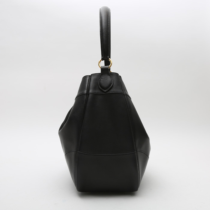 Sac à main Hermès   en cuir Swift noir - Detail D6
