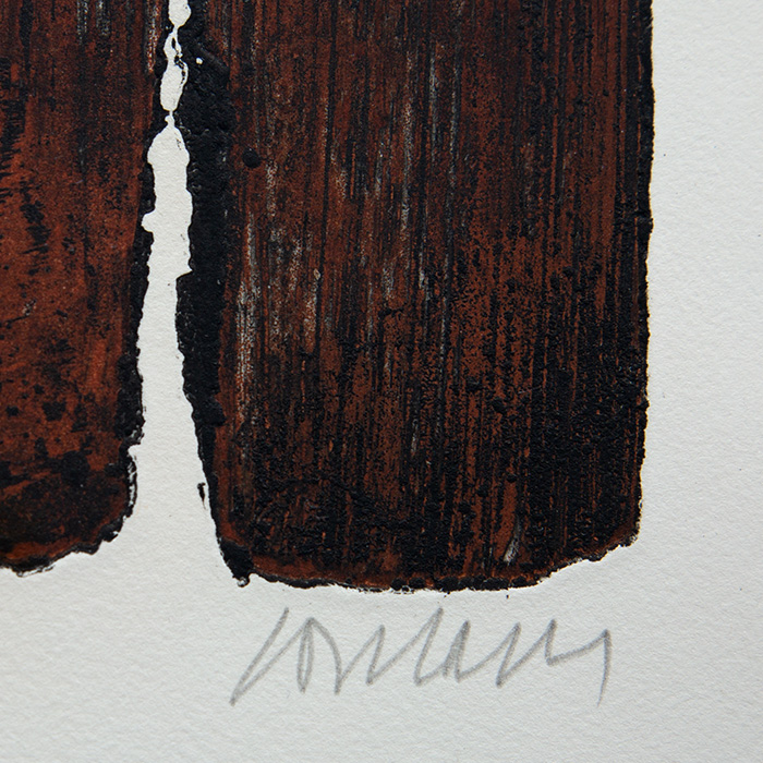 Pierre Soulages, "Eau-forte XI", eau-forte en couleurs sur papier, signée, numérotée et encadrée, de 1957 - Detail D2