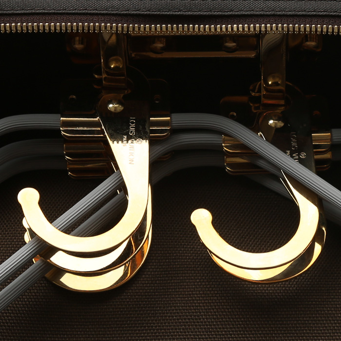 Porta abiti Louis Vuitton  Porte-habits in tela monogram marrone e pelle naturale - Detail D1