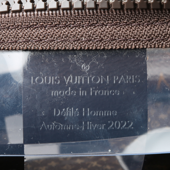 Sac de voyage Louis Vuitton  Keepall Editions Limitées en toile transparente et toile monogram marron - Detail D3
