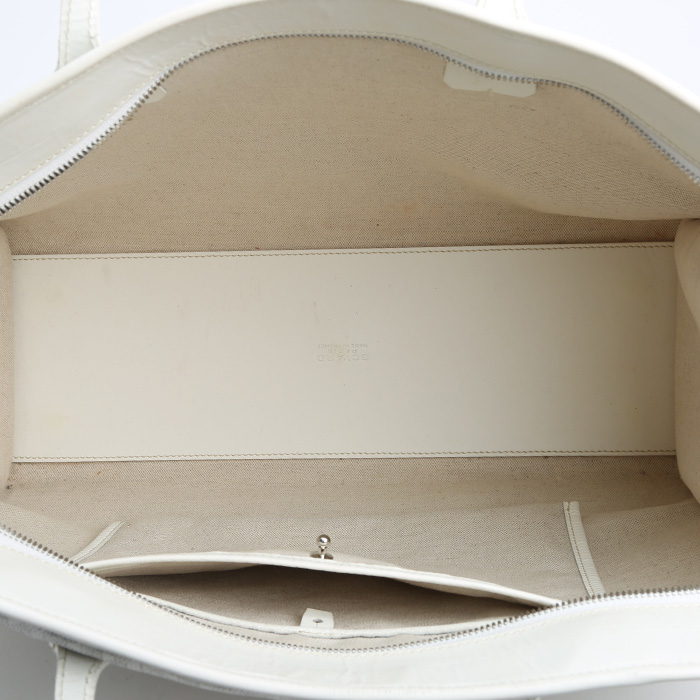 Bolso Cabás Goyard  Marquise en tela Goyardine blanca y cuero blanco - Detail D2