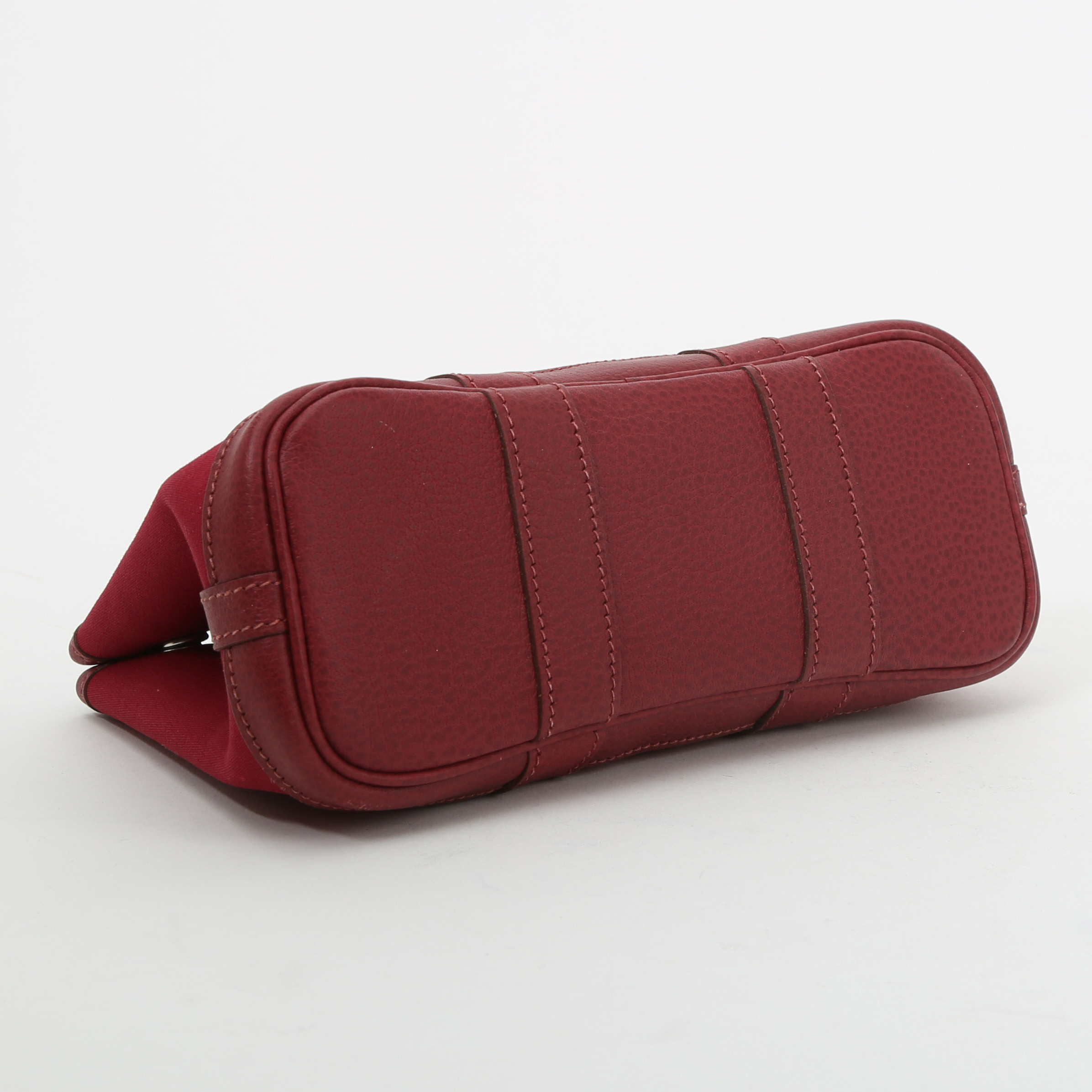 Hermès  Garden  - Pocket Hand pouch  in red canvas  and burgundy leather - Detail D4