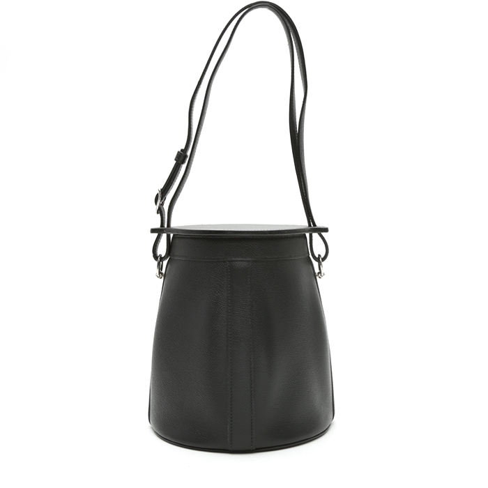 Sac à main Hermès Farming en cuir epsom noir - Detail D7
