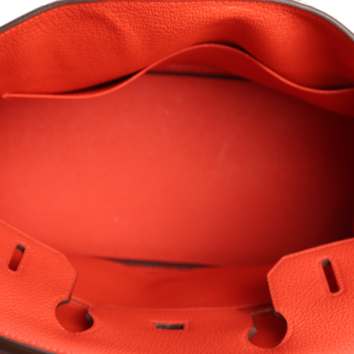Sac à main Hermès  Birkin 30 cm en cuir togo orange Capucine - Detail D2