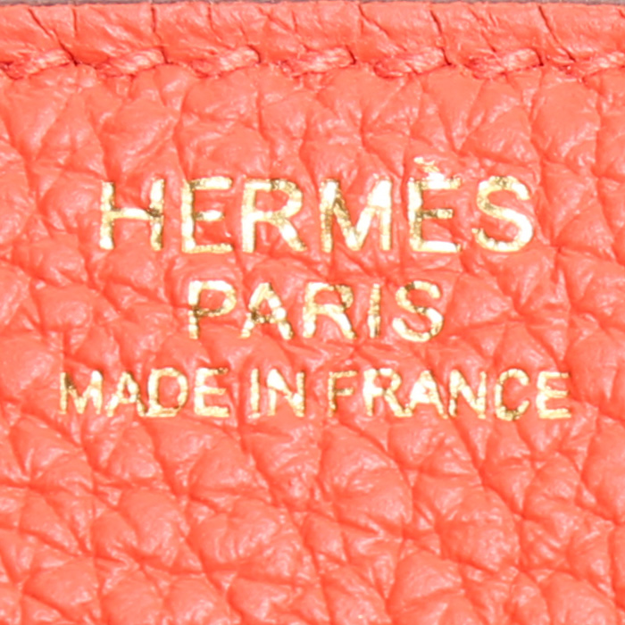 Sac à main Hermès  Birkin 30 cm en cuir togo orange Capucine - Detail D3