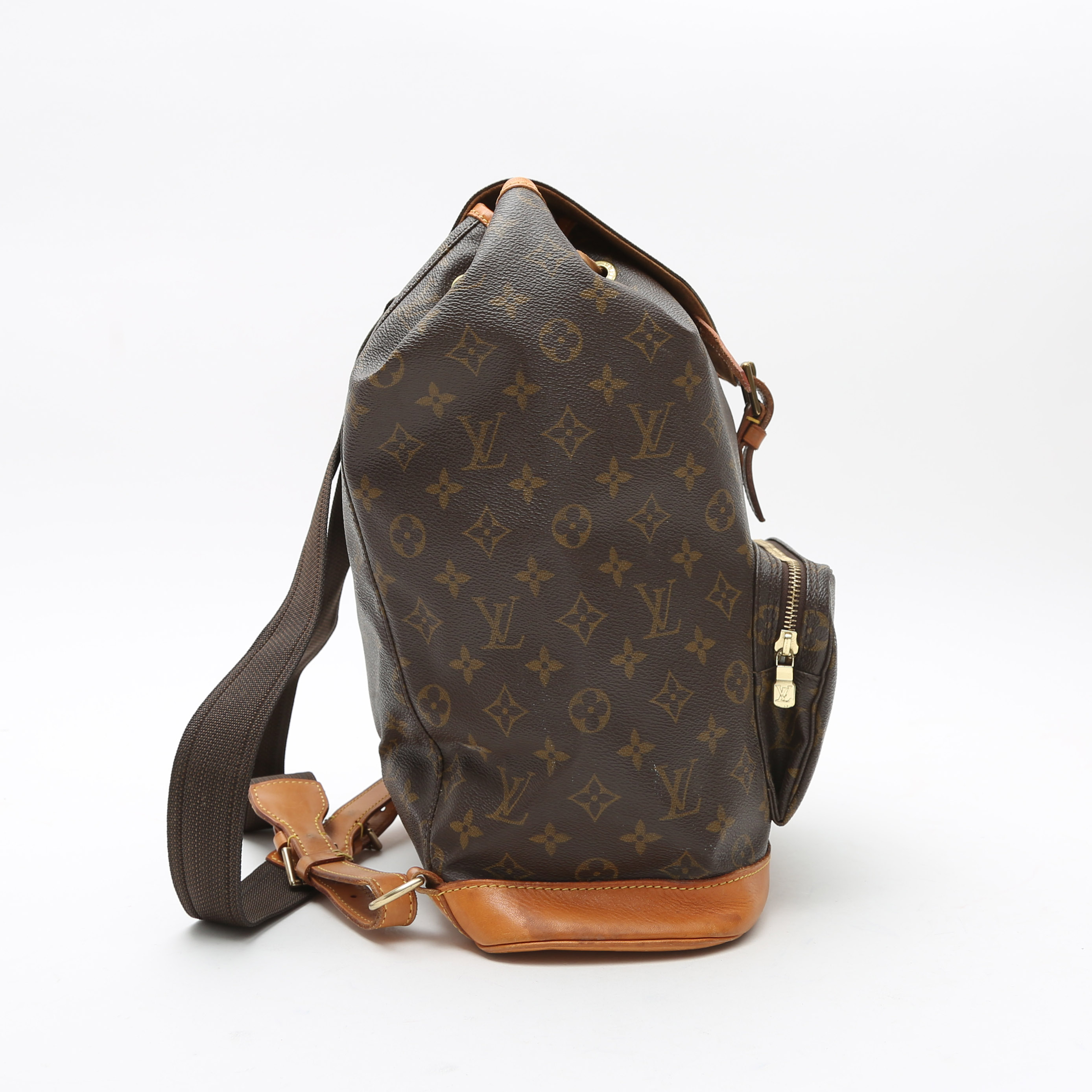 Zaino Louis Vuitton  Montsouris Backpack in tessuto monogram e pelle naturale - Detail D7