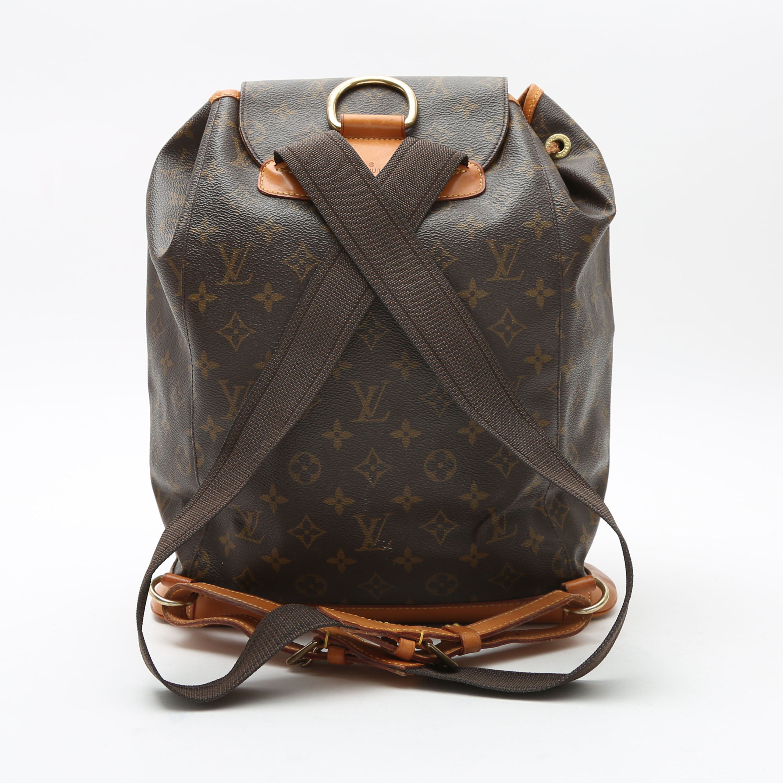 Mochila Louis Vuitton  Montsouris Backpack en tela Monogram y cuero natural - Detail D8