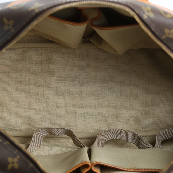 Louis Vuitton  Deauville handbag  in brown monogram canvas  and natural leather - Detail D3