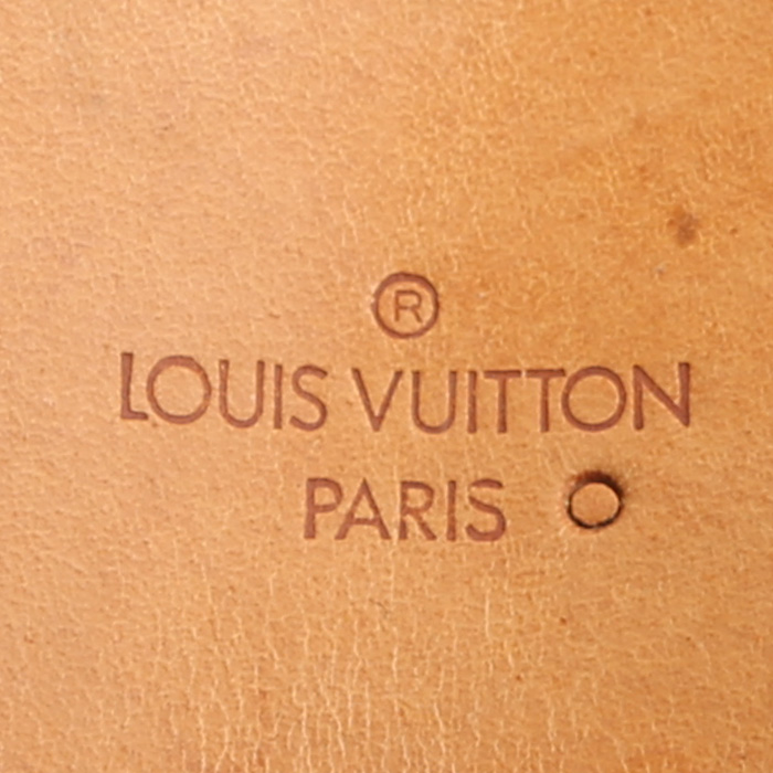 Bolso de mano Louis Vuitton  Deauville en lona Monogram marrón y cuero natural - Detail D4