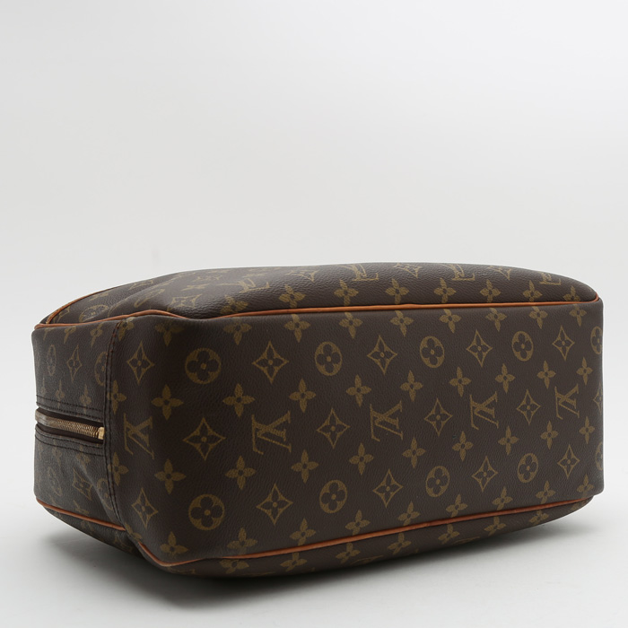 Louis Vuitton  Deauville handbag  in brown monogram canvas  and natural leather - Detail D5