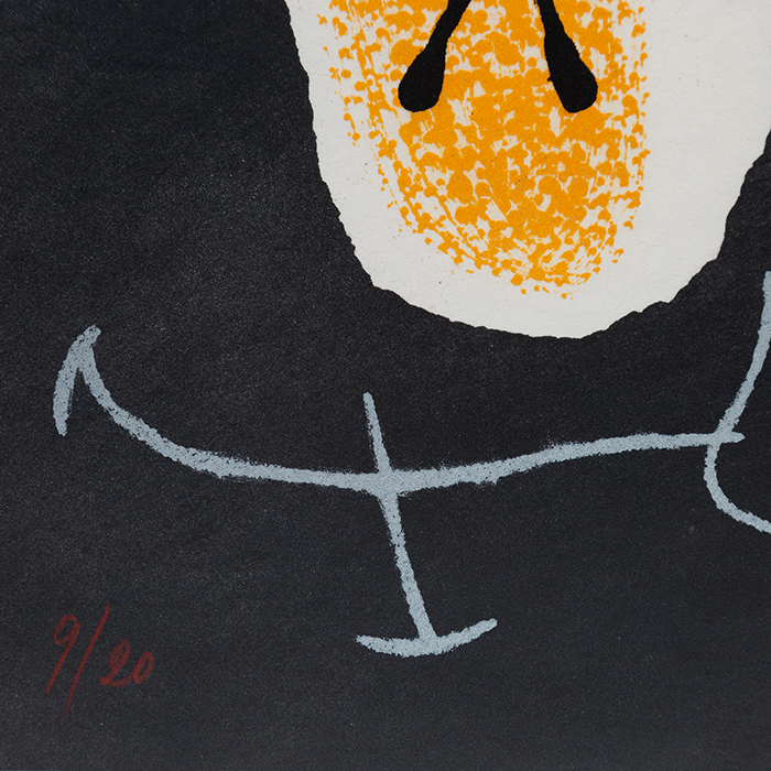 Joan Miró, "Le lézard aux plumes d'or", lithograph in colors on japan paper, signed and numbered, of 1971 - Detail D3