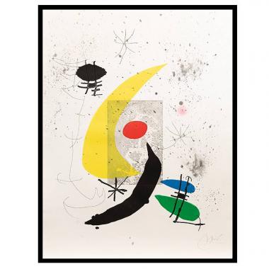 Joan Miró, "Pour Paul Éluard", eau-forte et aquatinte en couleurs sur papier, signée et annotée HC, de 1973