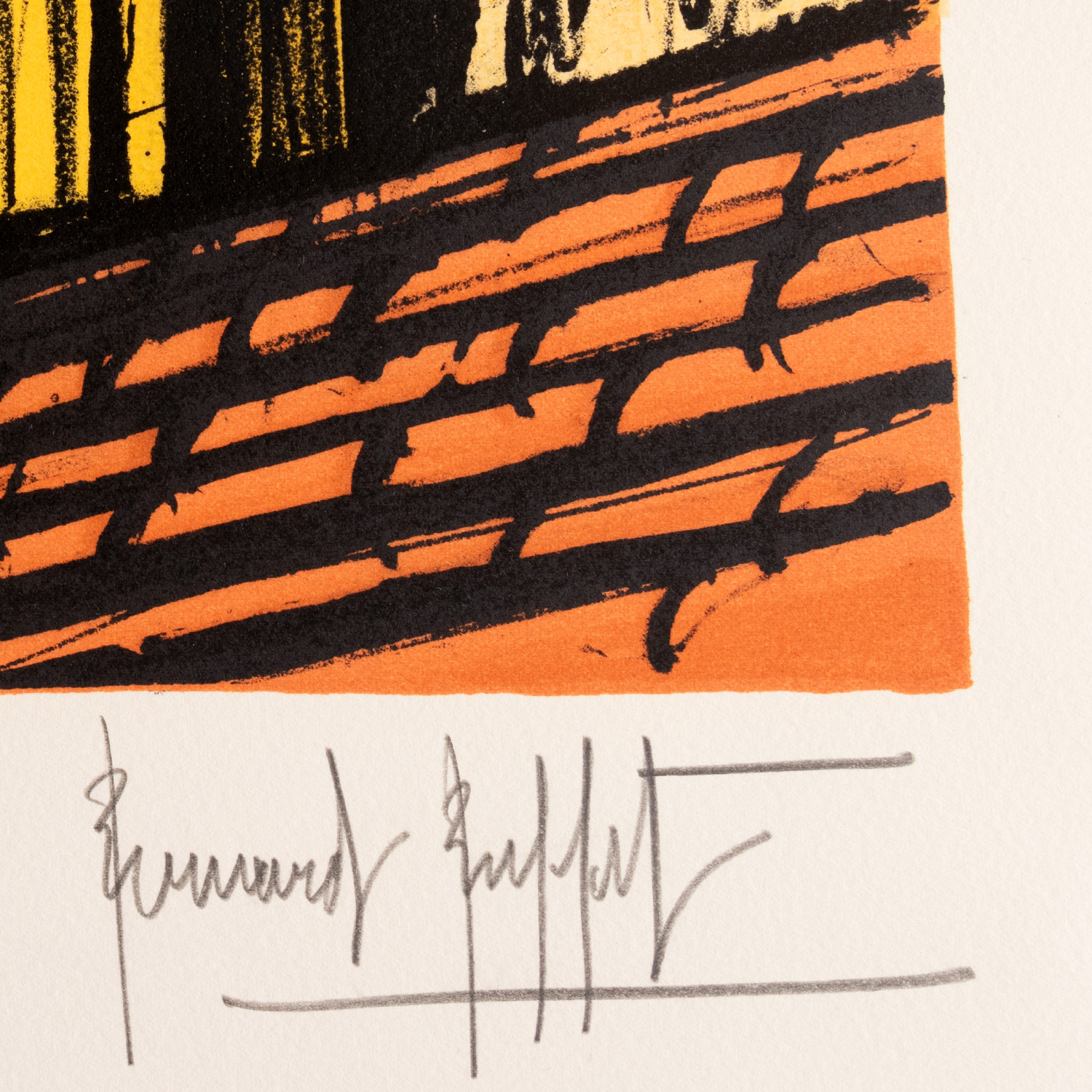 Bernard Buffet (1928-1999), Saint-Tropez, les toits et la baie - 1991, Lithograph in colors on paper - Detail D2