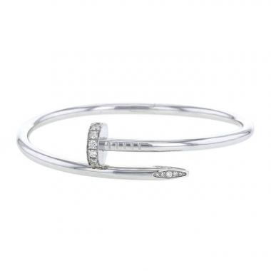 Bracelet Cartier Juste un clou en or blanc et diamants, taille 17