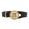 Van Cleef & Arpels Boutonnière bracelet in leather,  yellow gold and diamonds - 00pp thumbnail