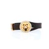 Van Cleef & Arpels Boutonnière bracelet in leather,  yellow gold and diamonds - 360 thumbnail