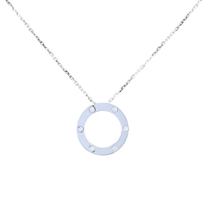 CRB7014900 - LOVE necklace, 6 diamonds - White gold, diamonds - Cartier