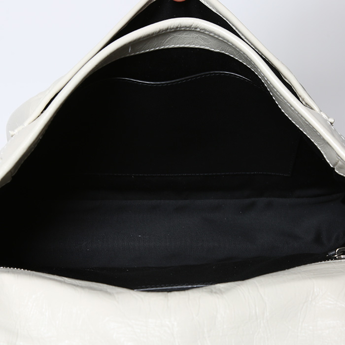 Saint Laurent  Niki medium model  shoulder bag  in white leather - Detail D3