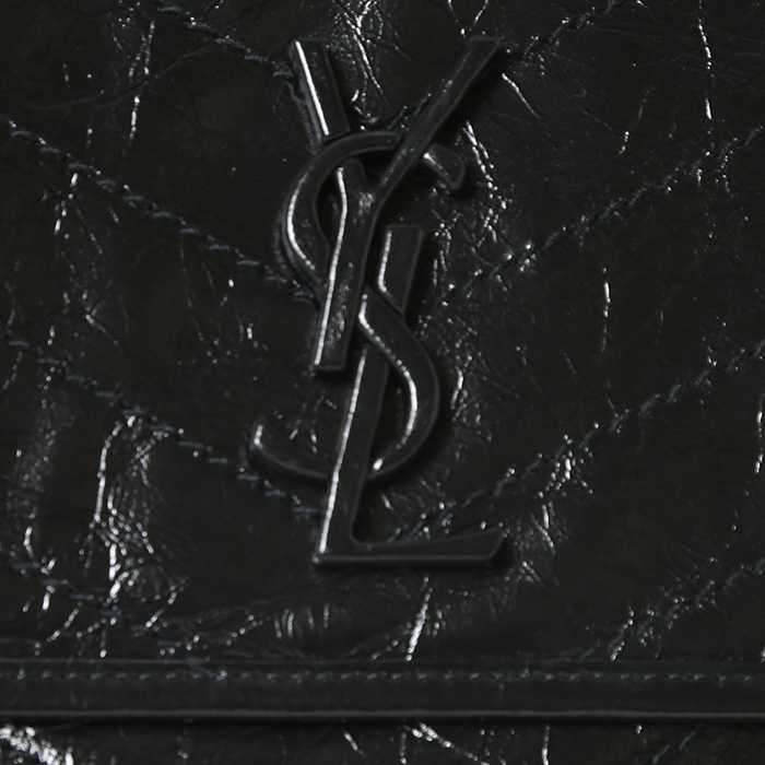 Borsa a tracolla Saint Laurent Niki modello medio in pelle nera - Detail D1