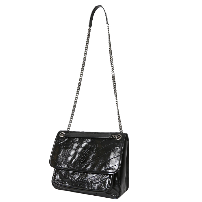 Borsa a tracolla Saint Laurent Niki modello medio in pelle nera - Detail D2