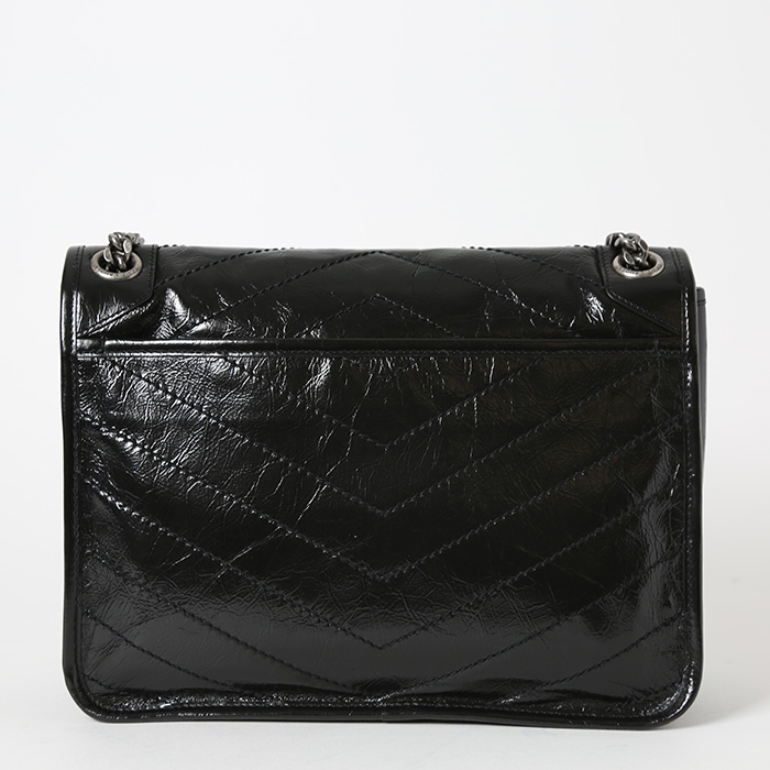 Borsa a tracolla Saint Laurent Niki modello medio in pelle nera - Detail D8