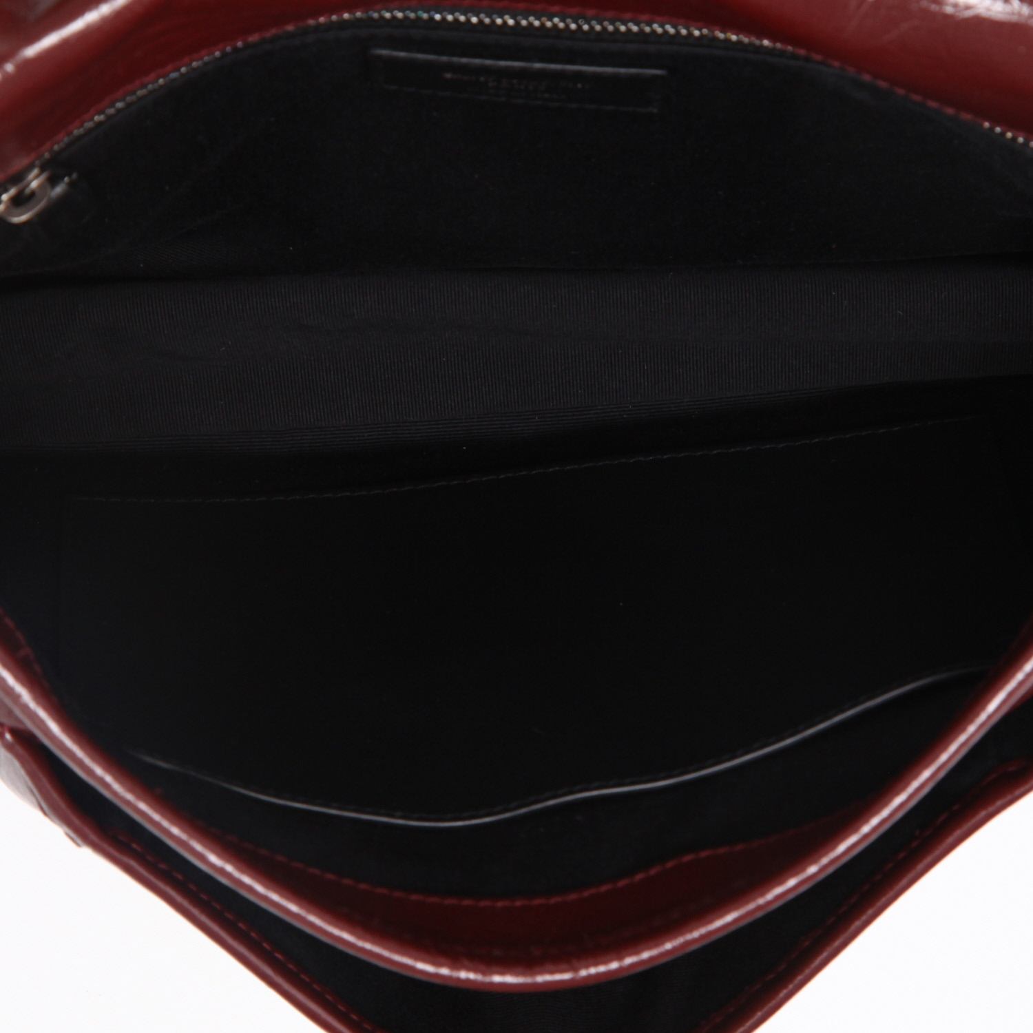 Sac bandoulière Saint Laurent Niki moyen modèle en cuir bordeaux - Detail D8