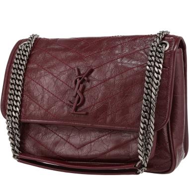 Saint Laurent  Niki medium model  shoulder bag  in burgundy leather