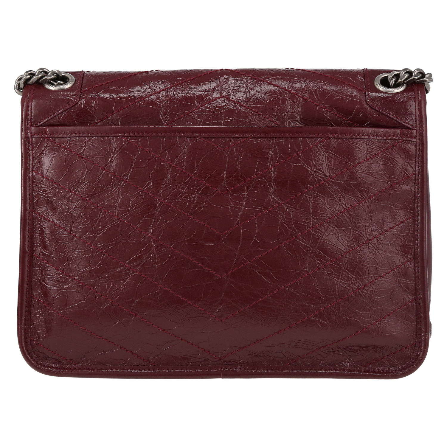 Borsa a tracolla Saint Laurent  Niki modello medio  in pelle bordeaux - Detail D7