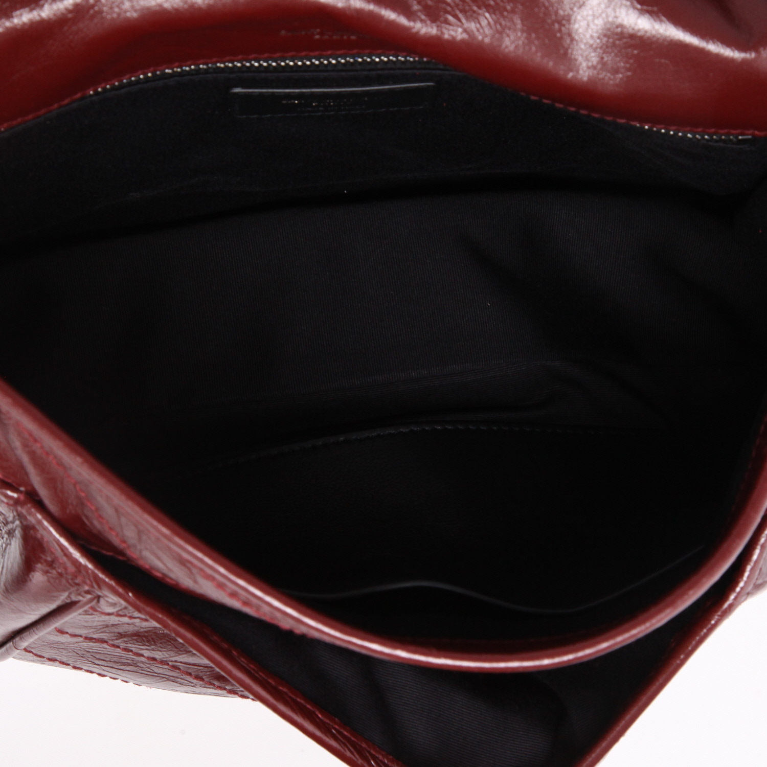 Bolso bandolera Saint Laurent  Niki modelo mediano  en cuero color burdeos - Detail D9