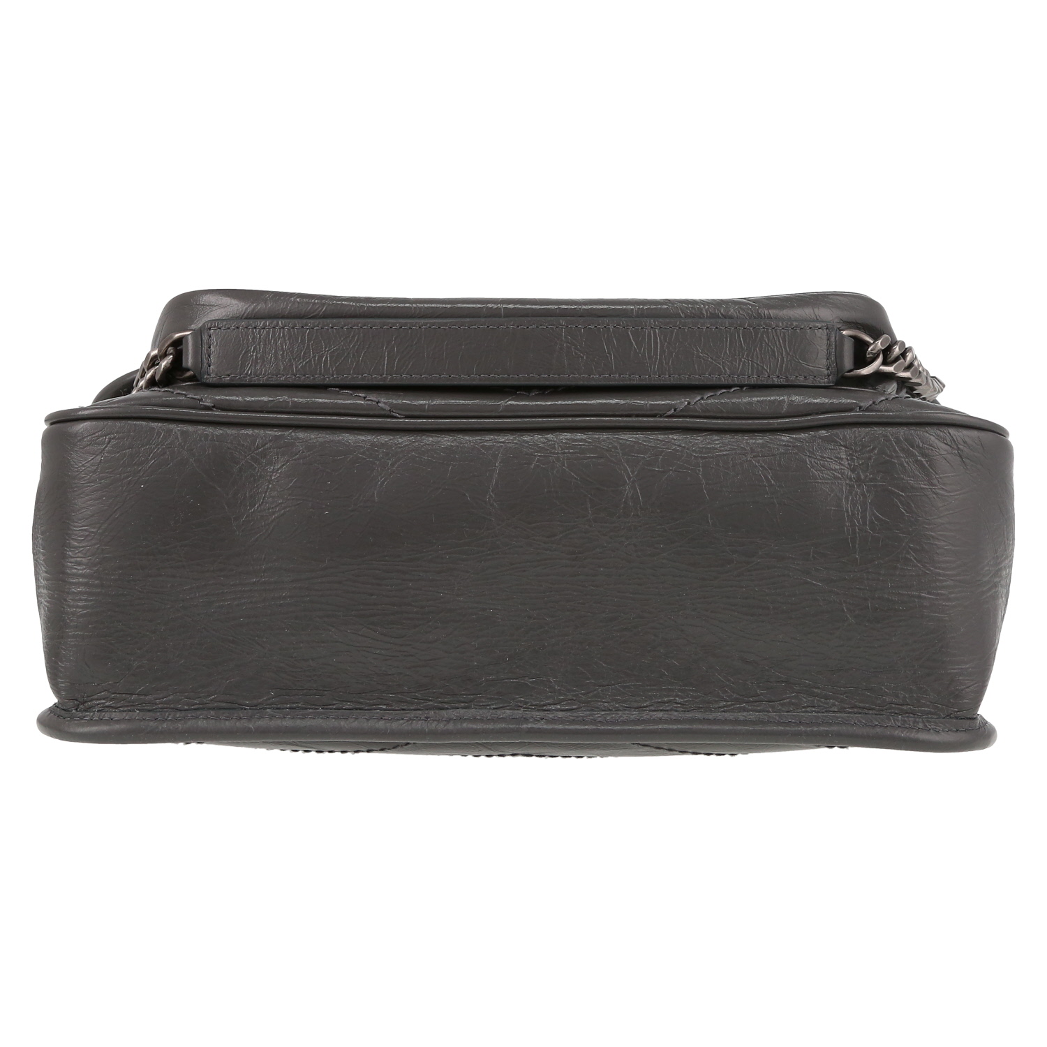 Borsa a tracolla Saint Laurent Niki modello medio in pelle trapuntata a zigzag grigia - Detail D4