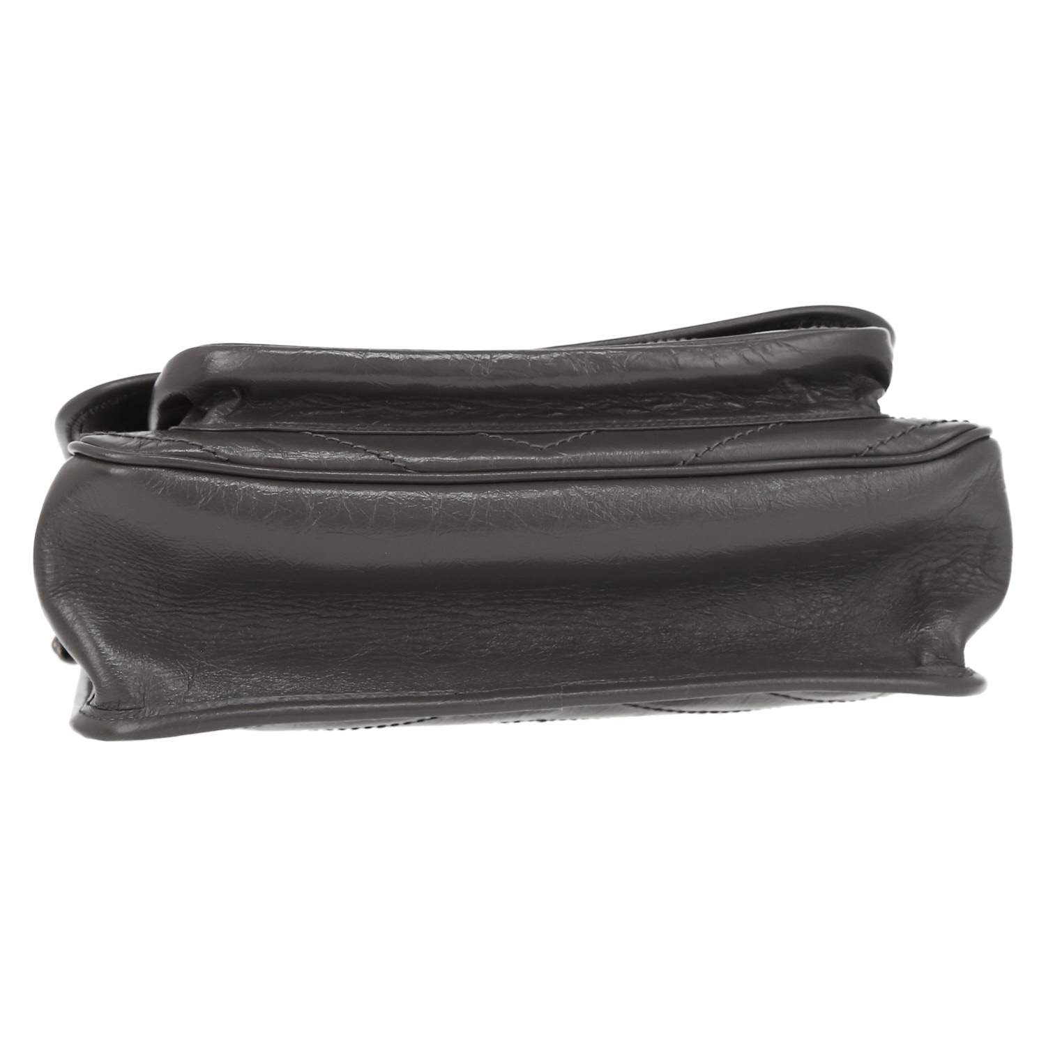 Borsa a tracolla Saint Laurent  Niki, modello medio,  in pelle trapuntata a spina di pesce grigia - Detail D4