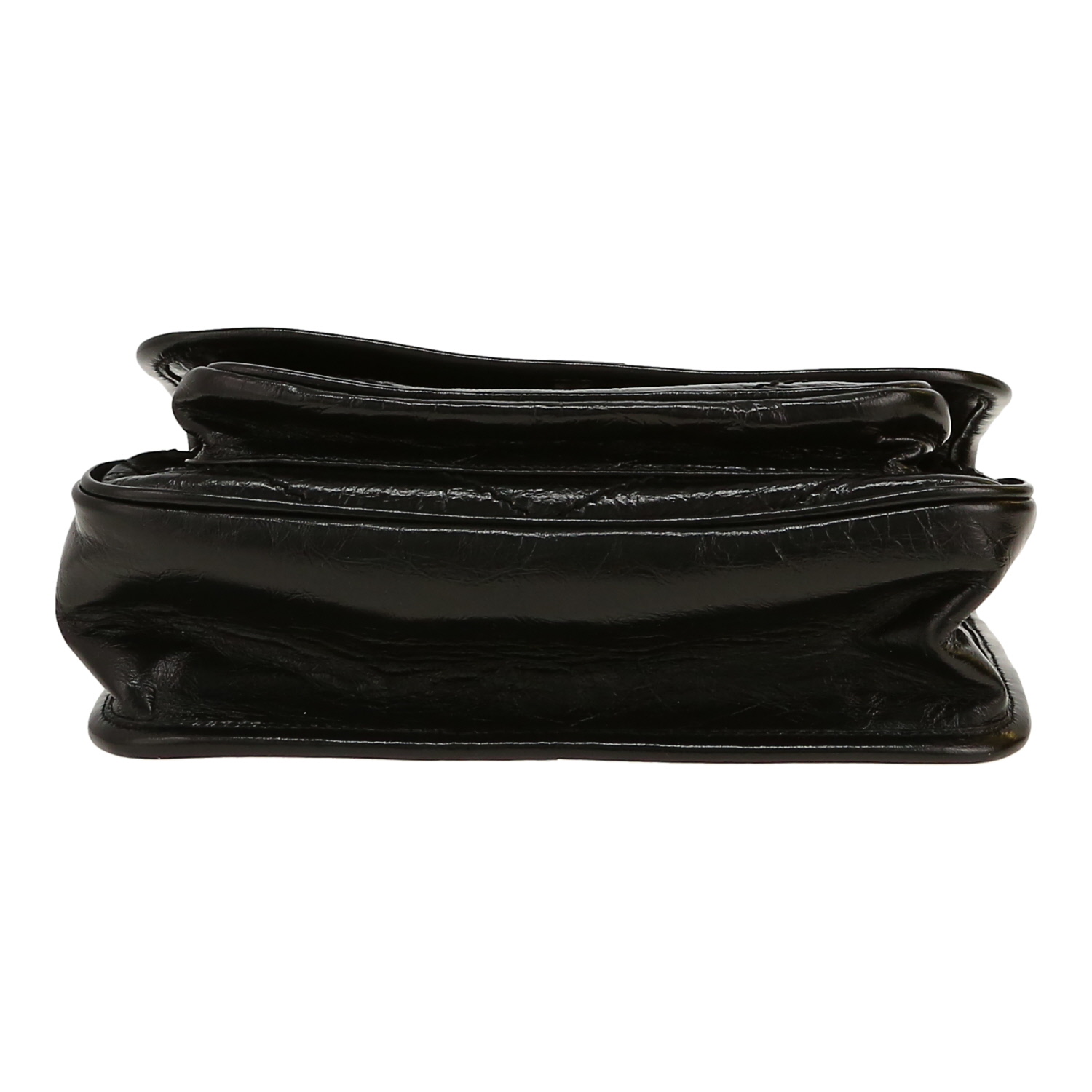 Borsa a tracolla Saint Laurent  Niki Baby in pelle trapuntata a zigzag nera - Detail D1