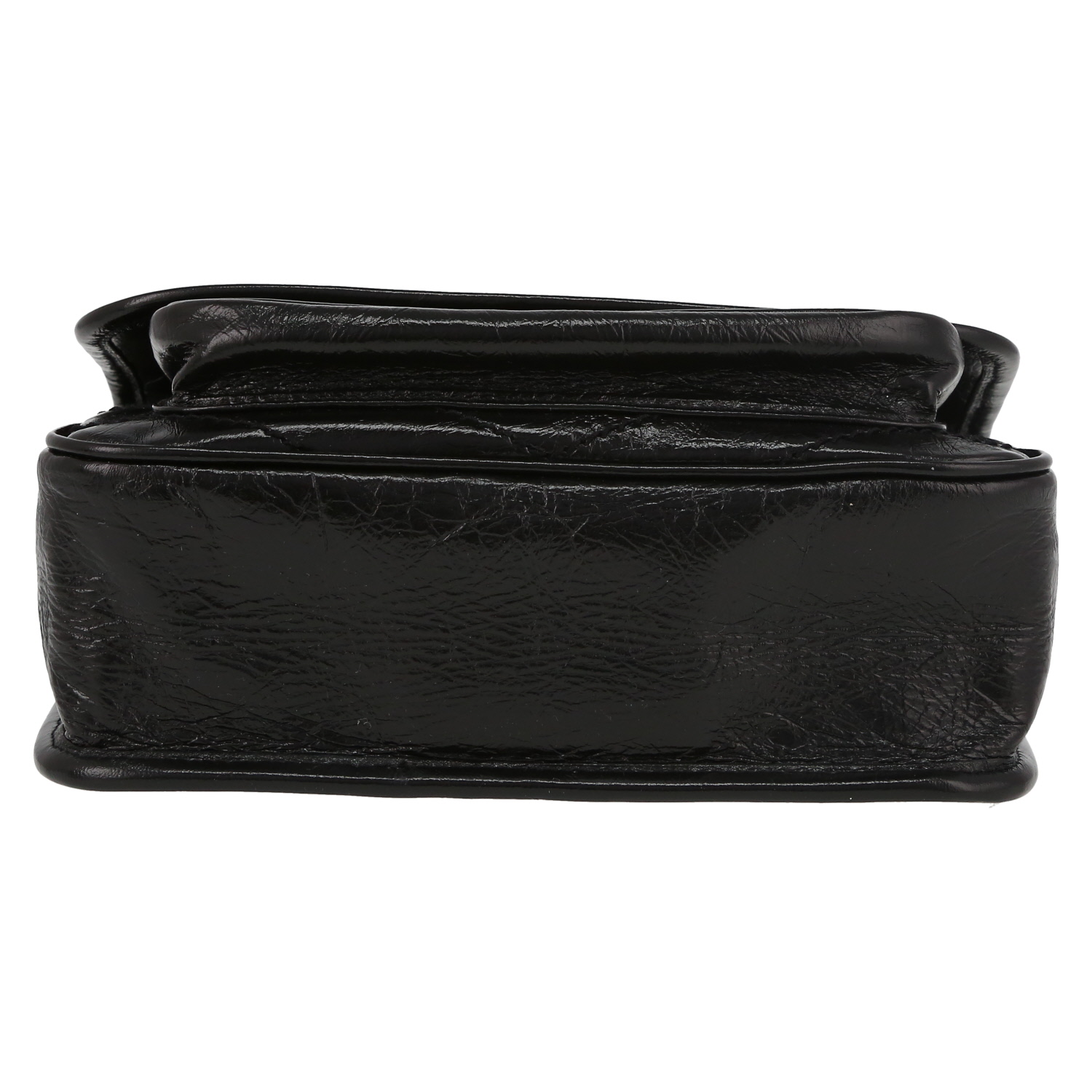 Sac bandoulière Saint Laurent  Niki Baby en cuir matelassé chevrons noir - Detail D4