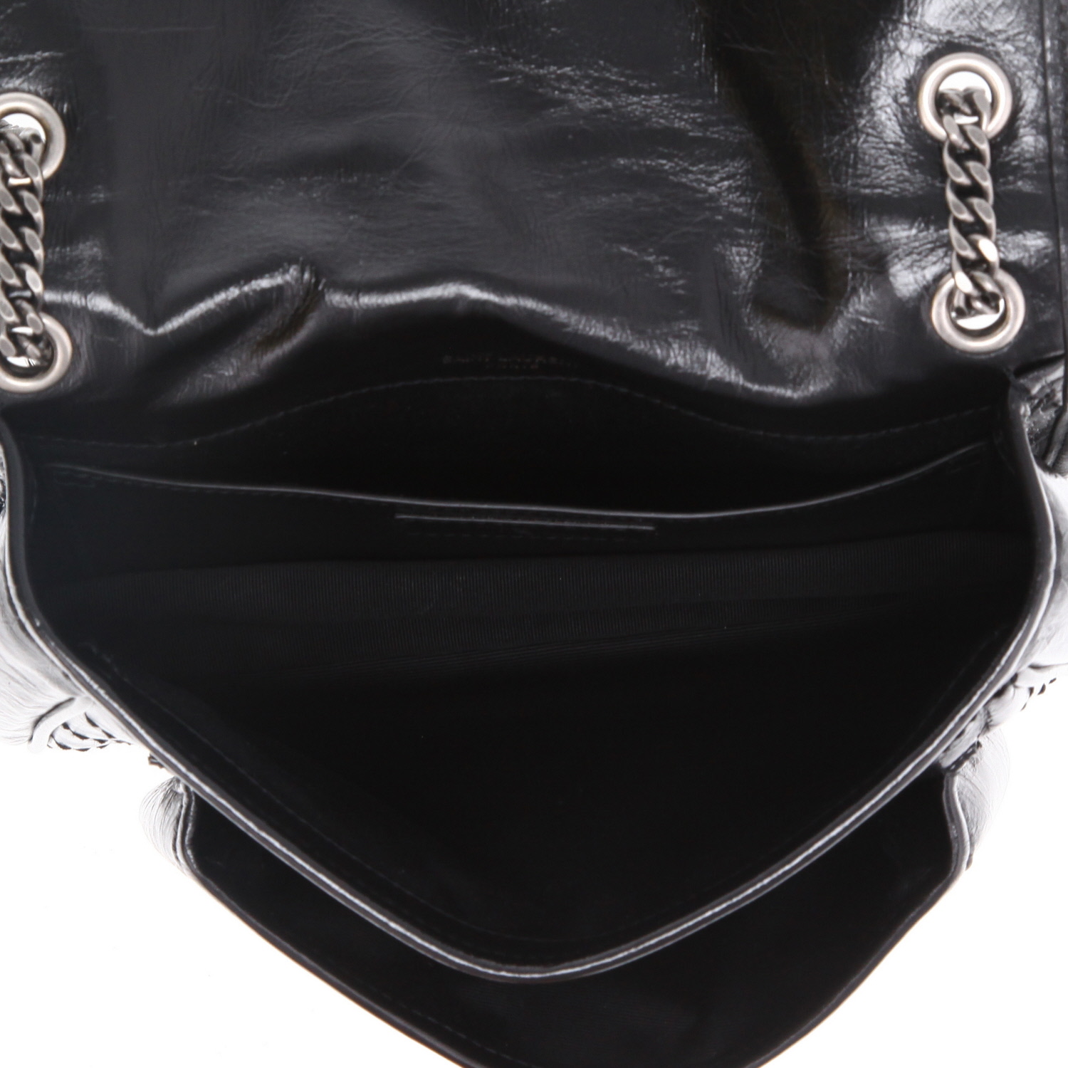 Borsa a tracolla Saint Laurent  Niki Baby in pelle trapuntata a zigzag nera - Detail D8