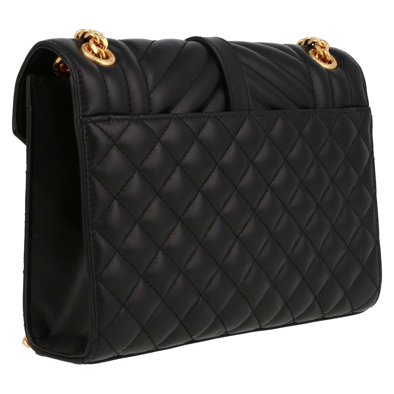 Bolso bandolera Saint Laurent  Enveloppe modelo mediano  en cuero acolchado negro - Detail D6