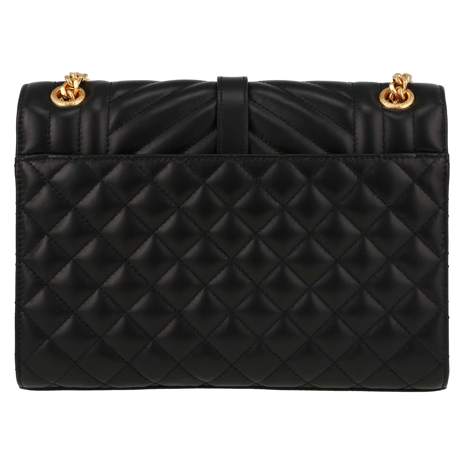Bolso bandolera Saint Laurent  Enveloppe modelo mediano  en cuero acolchado negro - Detail D7