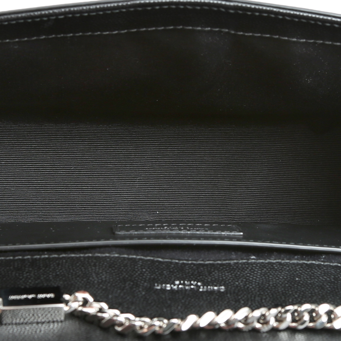 Saint Laurent  Kate medium model  shoulder bag  in black grained leather - Detail D3
