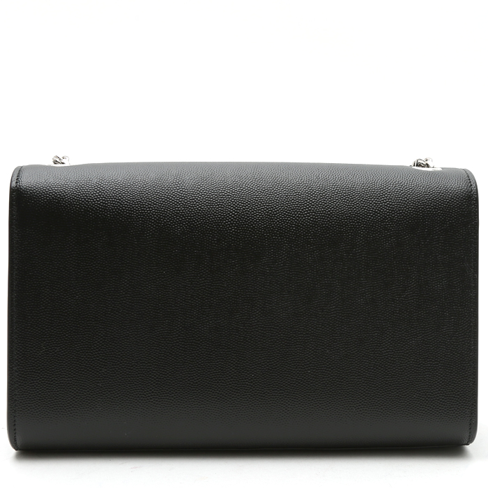 Sac bandoulière Saint Laurent  Kate moyen modèle  en cuir grainé noir - Detail D8