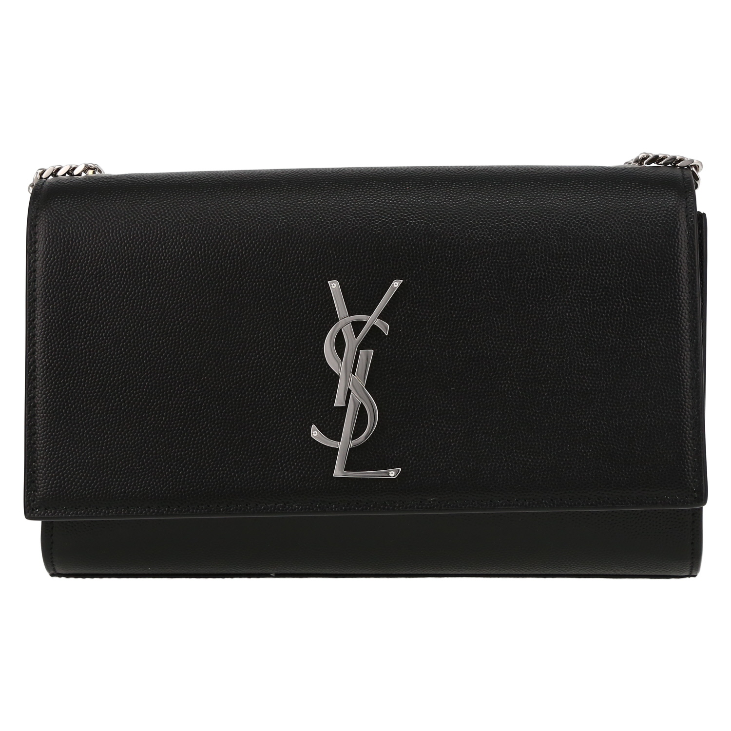 Bolso bandolera Saint Laurent  Kate en cuero granulado negro - Detail D2