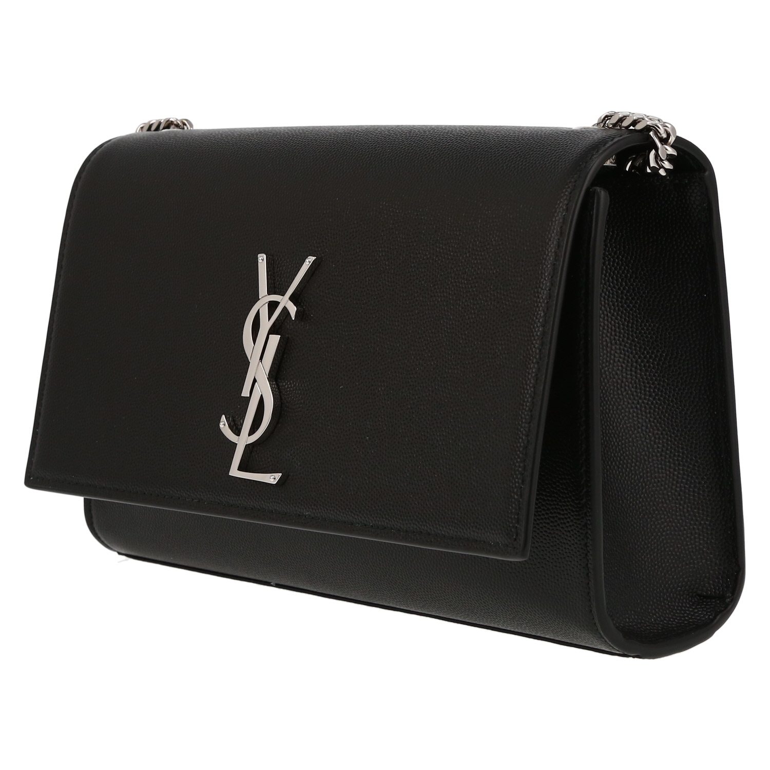 Borsa a tracolla Saint Laurent  Kate in pelle martellata nera - Detail D3