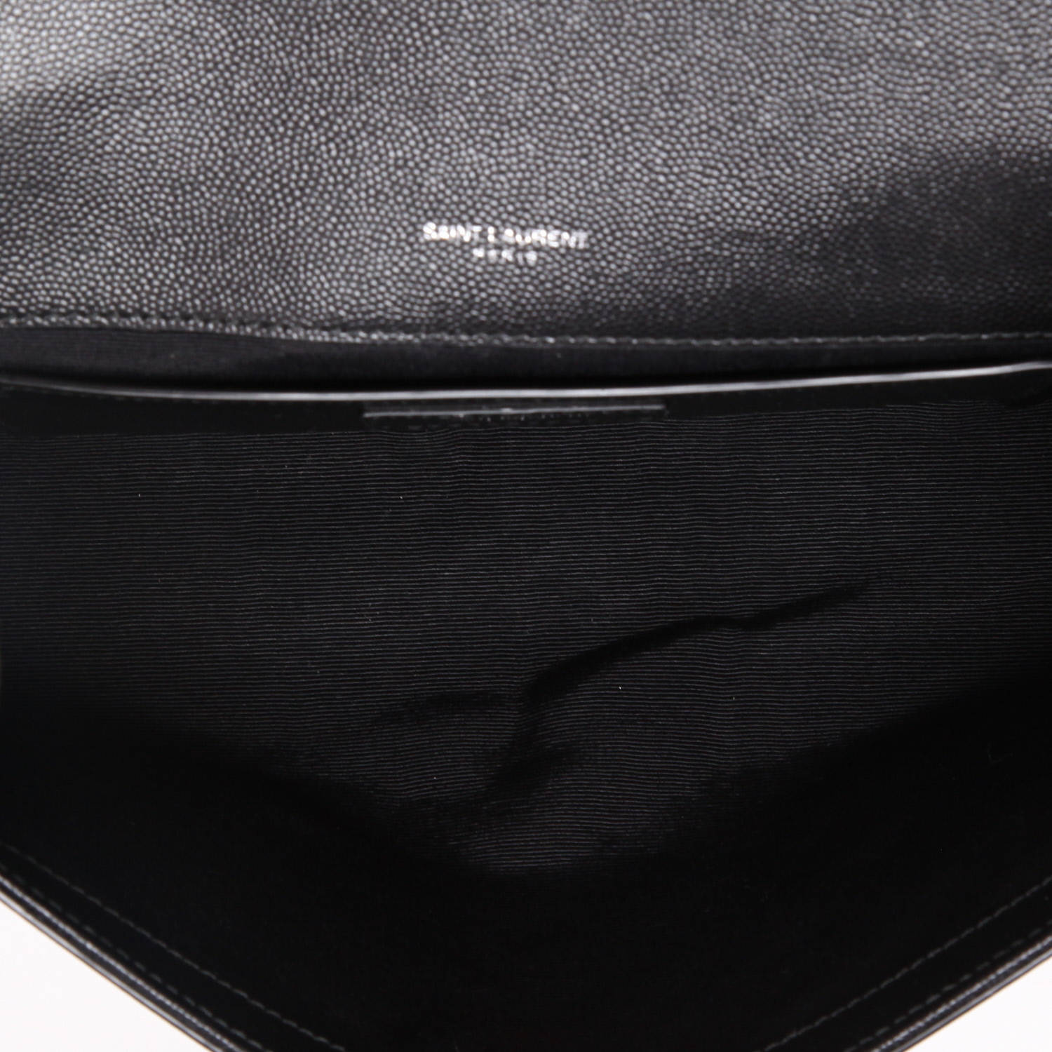 Borsa a tracolla Saint Laurent  Kate in pelle martellata nera - Detail D8