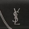 Saint Laurent  Kate medium model  shoulder bag  in black grained leather - Detail D1 thumbnail