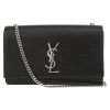 Saint Laurent  Kate medium model  shoulder bag  in black grained leather - Detail D2 thumbnail